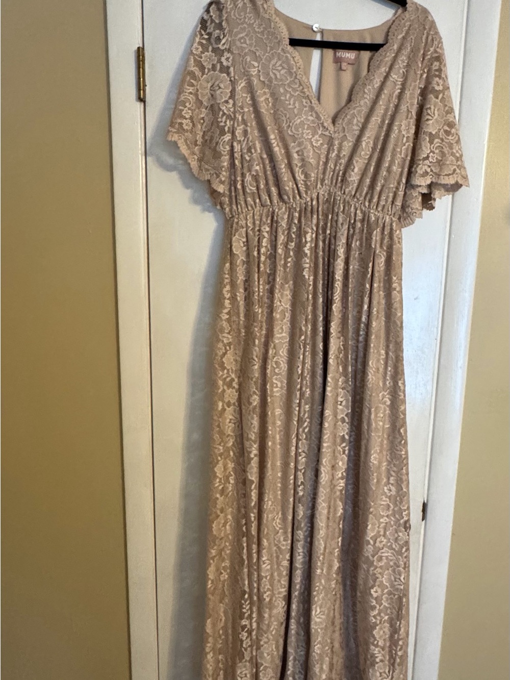 Show Me Your Mumu Maxi Dress in Champagne